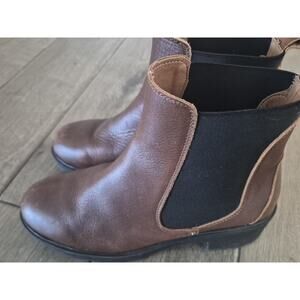 Enzo Tesoti Brown Leather Chelsea Boots Made In Spain Women 38 US 7.5